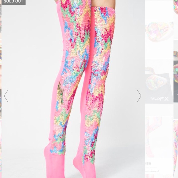 CLUB EXX DRIPPIN' IN CANDY THIGH HIGHS (NEW WORN ONCE) - Picture 2 of 4